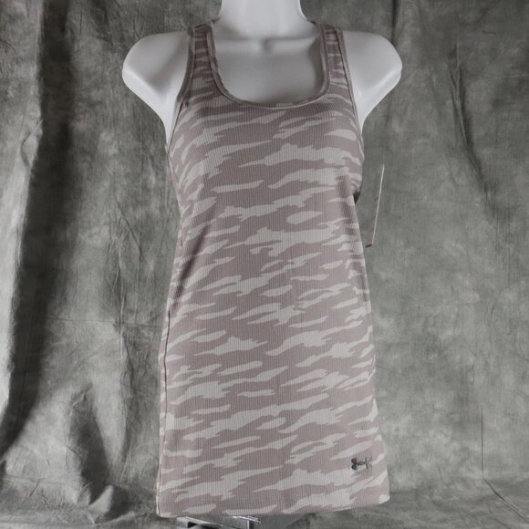 Like New Under Armour HEAT GEAR fitted Compression CAMO TANK TOP Gray - Picture 1 of 3